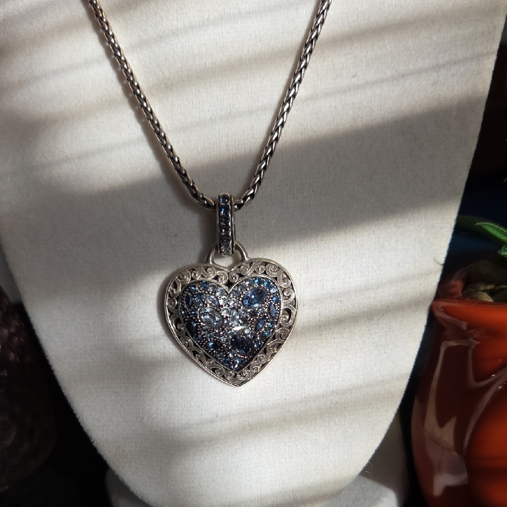 Brighton ALL YOU NEED IS LOVE Silver Heart Pendant Necklace